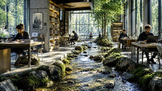Idealismus zeigt sich im Umgang mit der Natur im Büro und der Arbeit