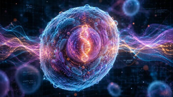 Biologische Zelle im digitalen Raum