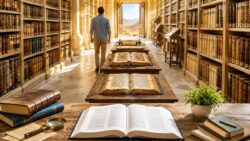 Hat sich die Bibel verändert - Historische Bibliothek im goldenen Morgenlicht