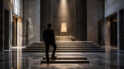 Apotheose verbotene Sehnsucht nach Göttergleichheit Monumentale Halle mit erleuchtetem Thron