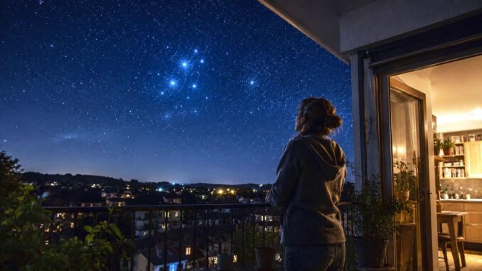 Sternennacht auf dem Balkon