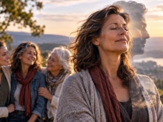 Generationen im goldenen Abendlicht