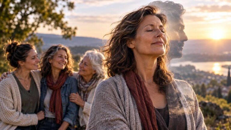 Generationen im goldenen Abendlicht
