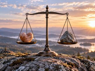 Balance im goldenen Morgenlicht